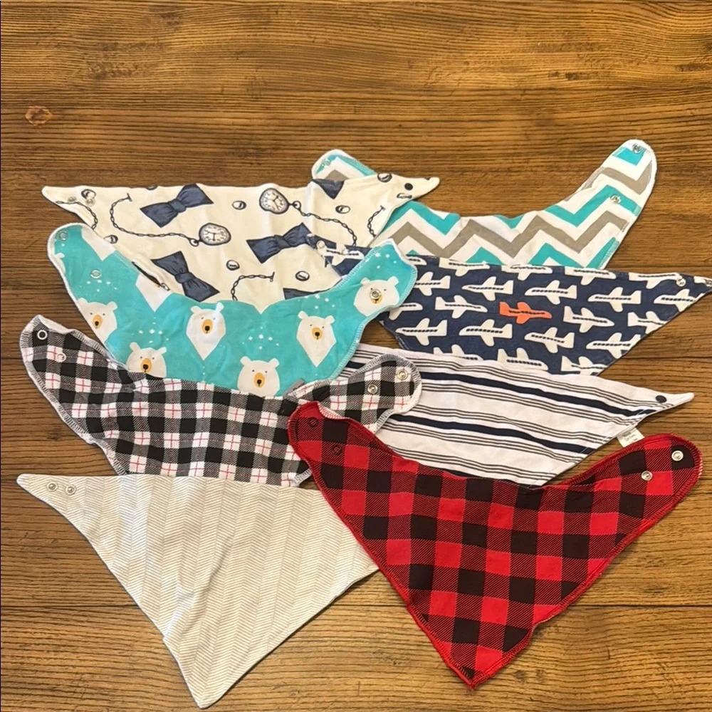 ☀️3 for $10☀️ Lot of 8 Bandana Style Baby Bibs